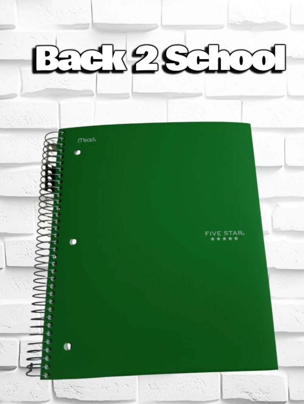 Five-Star Green Notebook 5 Subject